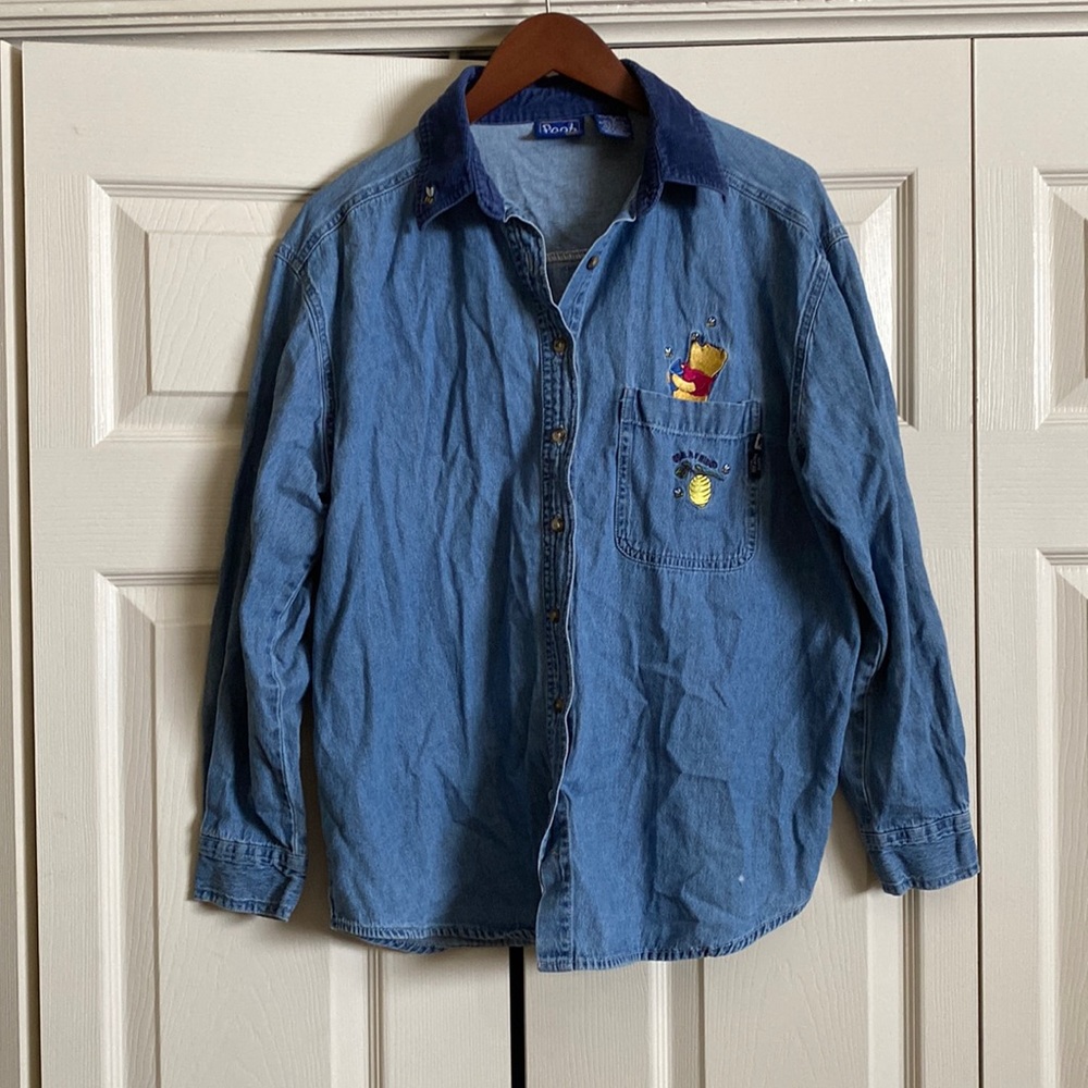 Winnie the Pooh “Bee a Friend” denim button up